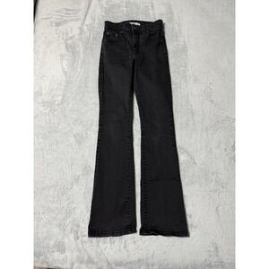Levis 725 Jeans Womens 23 Black Bootcut High Rise Dark Wash Stretch 23x29.5